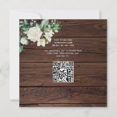 INVITATION PHOTO MARIAGE INVITE RUSTIQUE ROSES BLANCHES CARRÉ (Dos)