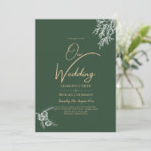 Invitation PHOTO Mariage Inviter Juniper Green Modern Budget (Debout devant)