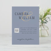 Invitation PHOTO Mariage Inviter QR Code Enregistrer Date BLU (Debout devant)