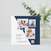 Invitation PHOTO Mariage Inviter QR Code Enregistrer Date BLU (Debout devant)