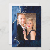 Invitation Photo Mariage Marine et Silver Agate (Dos)