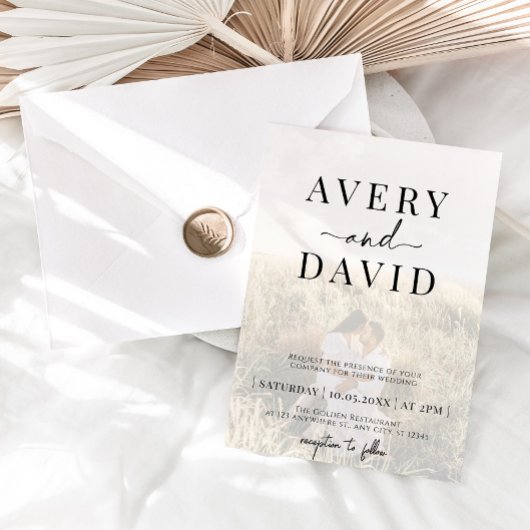 Invitation Photo Mariage minimaliste