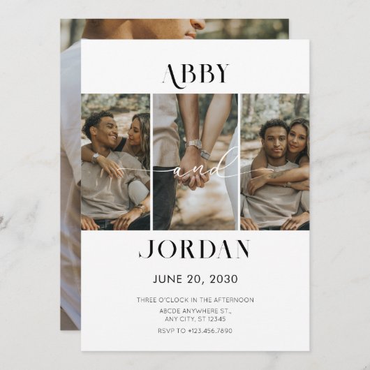 Invitation Photo mariage moderne (Devant / Derrière)