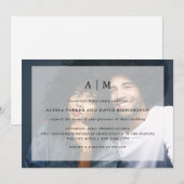 Invitation photo Mariage moderne avec superpositio (Devant / Derrière)