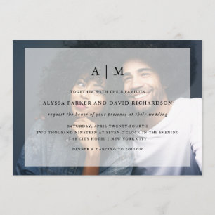 Invitation photo Mariage moderne avec superpositio