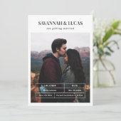 Invitation Photo Mariage moderne Enregistrer la date (Debout devant)