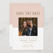 Invitation Photo Mariage Moderne Enregistrer Les Dates Invita (Devant / Derrière)