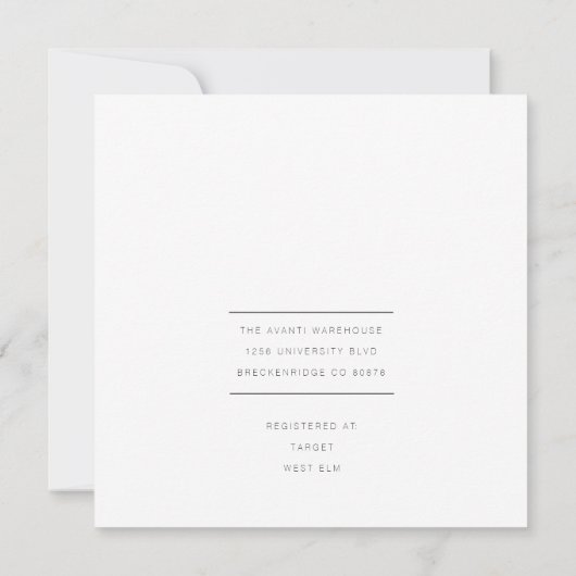 Invitation photo Mariage moderne et minimal (Dos)