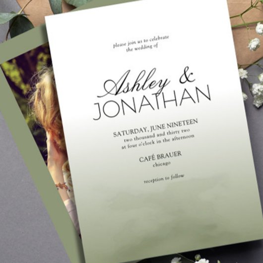 Invitation Photo Mariage moderne Gras & Minimaliste