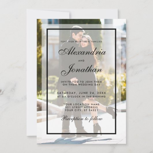 Invitation photo Mariage moderne - Superposition (Devant)