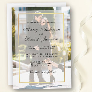 Invitation photo Mariage moderne superposition G
