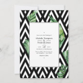 Invitation Photo Mariage moderne Tropical Chevron (Devant)