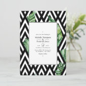 Invitation Photo Mariage moderne Tropical Chevron (Debout devant)