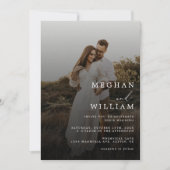 Invitation Photo Mariage noir moderne et élégant Code QR (Devant)