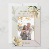 Invitation Photo Mariage oriental Magnolia Enregistrer la dat (Devant)