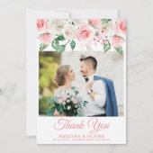 Invitation Photo Mariage Peach Floral (Devant)