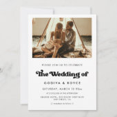 Invitation Photo mariage rétro élégante (Devant)