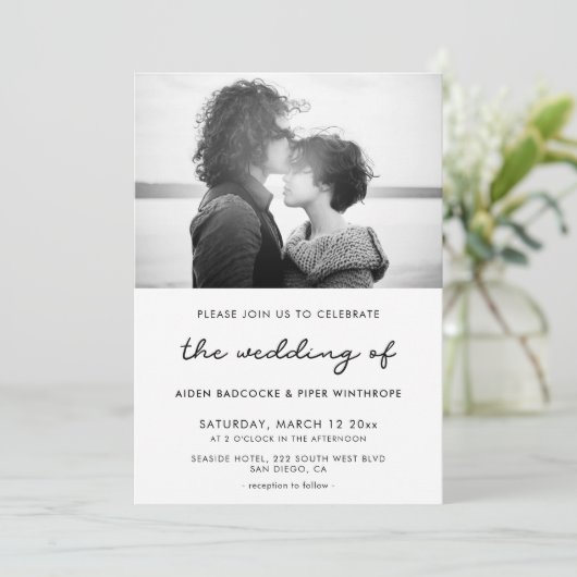 Invitation photo mariage simple (Debout devant)