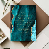 Invitation photo Mariage Turquoise moderne