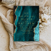 Invitation photo Mariage Turquoise moderne