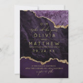 Invitation photo Mariage violet moderne (Devant)