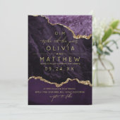 Invitation photo Mariage violet moderne (Debout devant)