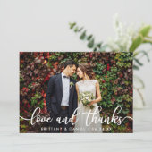 Invitation Photo mariage Wood Love and Thanks Card (Debout devant)
