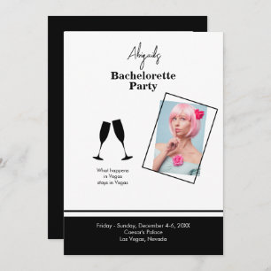 Invitation Photo Mariée B/W Destination Bachelorette Party in