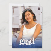 Invitation Photo marine bleu moderne audace grad party élégan (Devant)