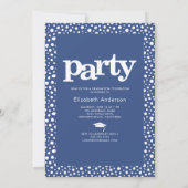 Invitation Photo marine bleu moderne audace grad party élégan (Dos)