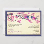 Invitation Photo marocaine Inséparable de la Marine rose ceri (Dos)