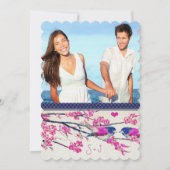 Invitation Photo marocaine Inséparable de la Marine rose ceri (Devant)