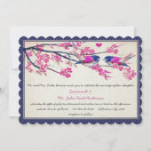 Invitation Photo marocaine Inséparable de la Marine rose ceri (Dos)