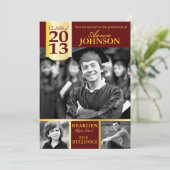 Invitation photo Maroon and Gold F (Debout devant)