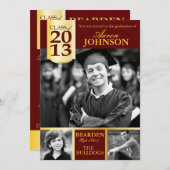 Invitation photo Maroon and Gold F (Devant / Derrière)