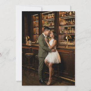 Invitation Photo Marron Chaud Romantique