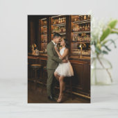 Invitation Photo Marron Chaud Romantique (Debout devant)
