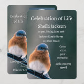 Invitation Photo Memorial Bluebird Garden Bird (Devant / Derrière)