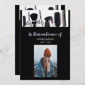 Invitation photo Memorial Coiffeur Coiffure (Devant / Derrière)