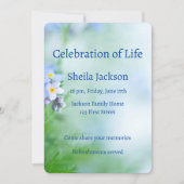 Invitation Photo Memorial Custom Oubliez-moi-pas Fleurs (Devant)