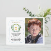 Invitation Photo Merci Sainte Communion Challice botanique (Debout devant)