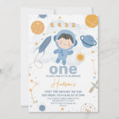 Invitation Photo mignonne Premier voyage autour du soleil 1er (Devant)