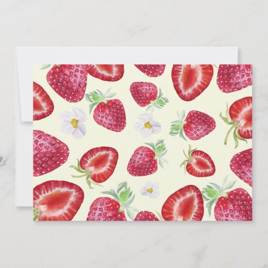 Invitation Photo mignonne Rouge Bleu Berry Sweet 1er annivers (Dos)