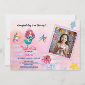Invitation Photo mignonne sirène anniversaire magique (Devant)