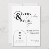 Invitation Photo Minimal moderne QR Code Simple Mariage (Devant)