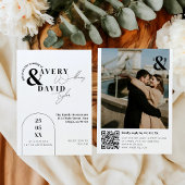 Invitation Photo Minimal moderne QR Code Simple Mariage