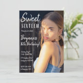 Invitation Photo Minimal tendance Chic Sweet 16 Party Invitat (Debout devant)