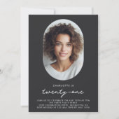 Invitation Photo minimale moderne 21e anniversaire (Devant)