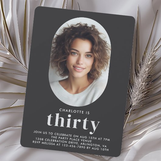 Invitation Photo minimale moderne 30e anniversaire