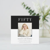 Invitation Photo minimale moderne 50e anniversaire (Debout devant)